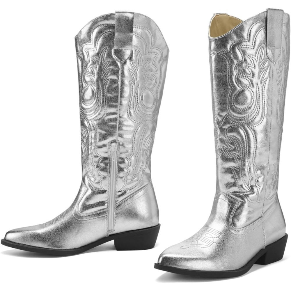 Mysoft women’s silver cowboy boots